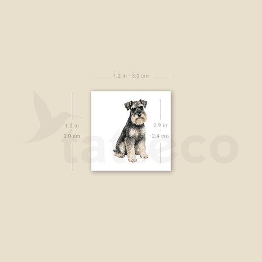 Watercolor Schnauzer Temporary Tattoo - Set of 3