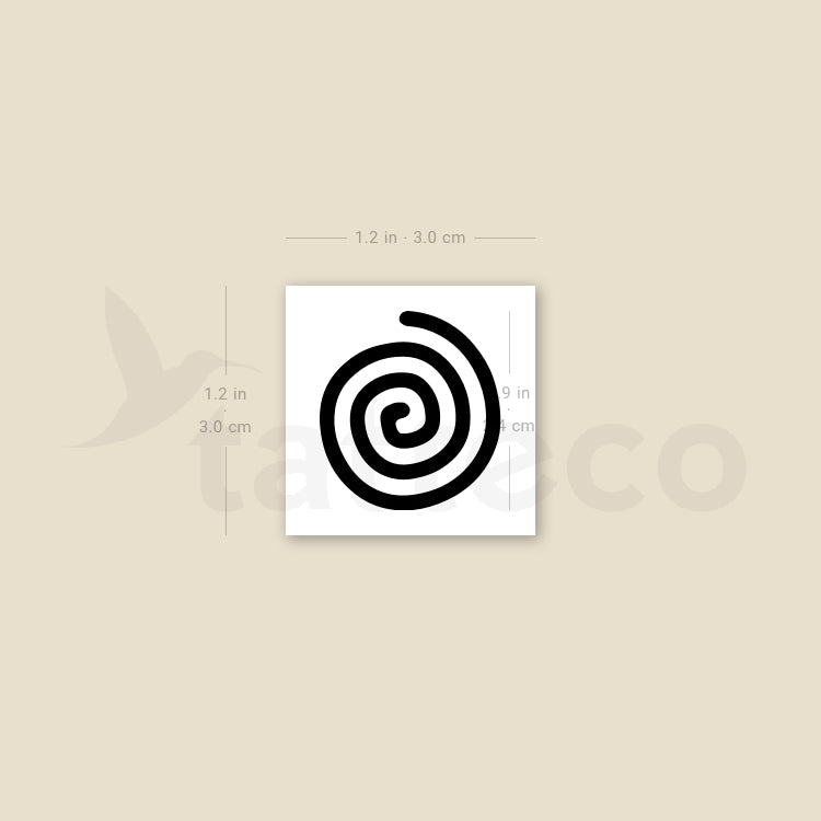 Tatuaje temporal pequeño de espiral simple (juego de 3)