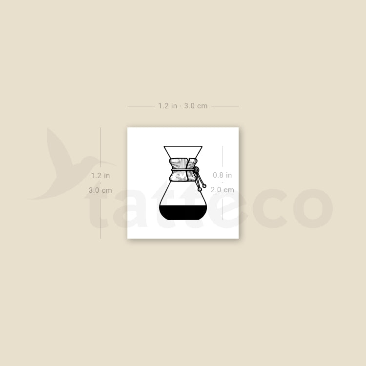 Small Chemex Coffeemaker- Temporary Tattoo - Set of 3