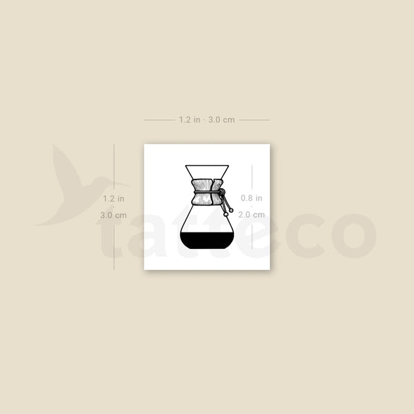 Small Chemex Coffeemaker- Temporary Tattoo - Set of 3