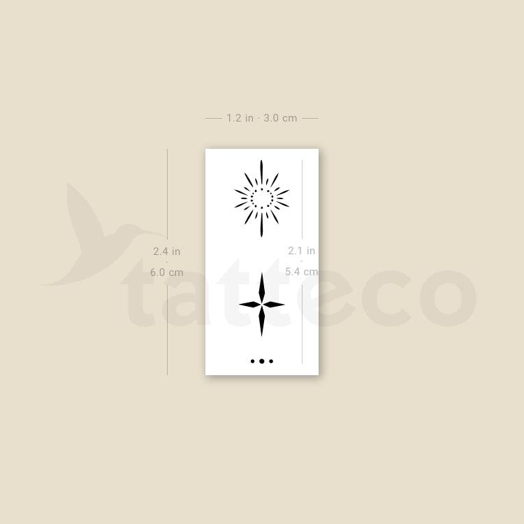 Tatuaje temporal "Composición de dedos 6" - Juego de 3