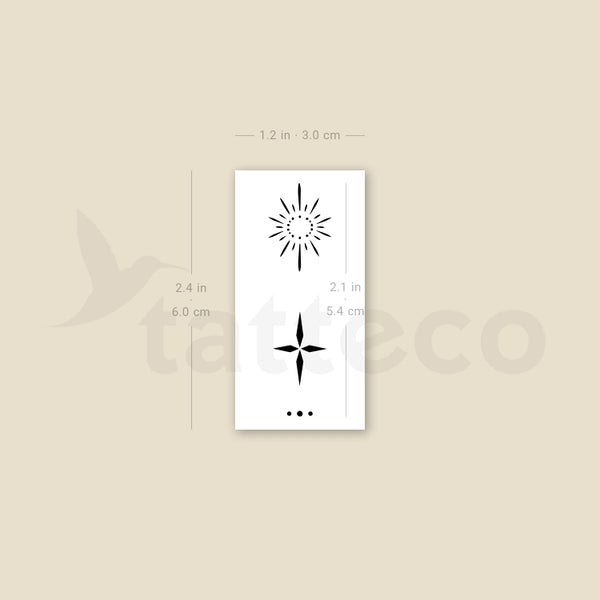 Finger Composition 6 Temporary Tattoo - Set of 3