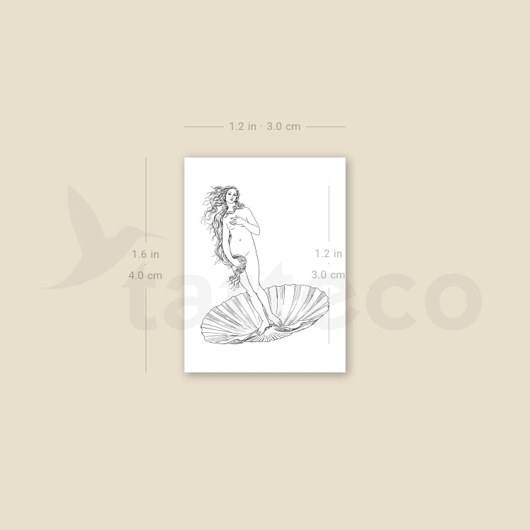 Venus Botticelli Temporary Tattoo - Set of 3
