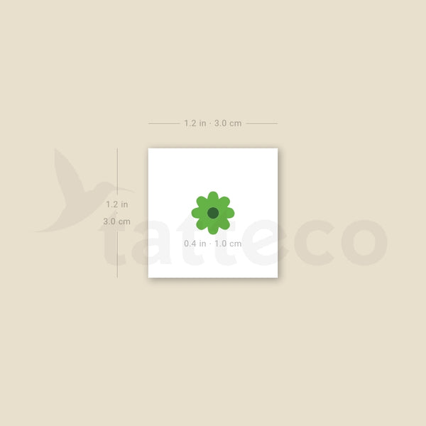 Light Green Flower Temporary Tattoo - Set of 3
