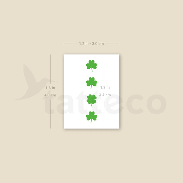 Four Clovers Temporary Tattoo - Set of 3