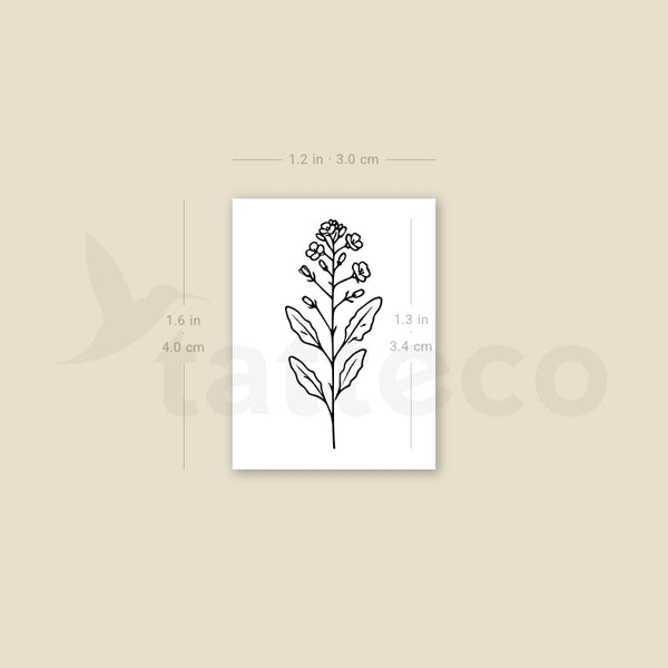 Mustard Plant Temporary Tattoo - Set of 3
