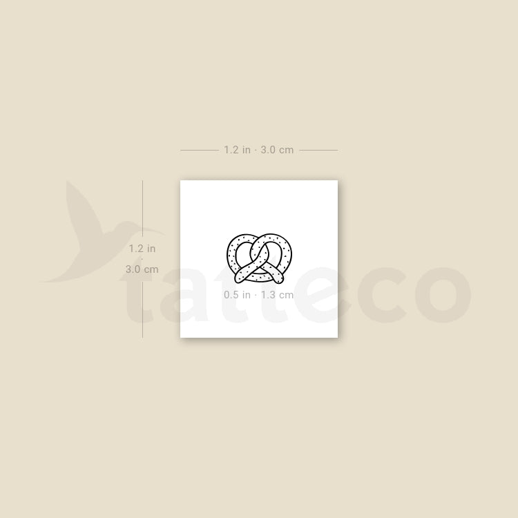 Tiny Pretzel Temporary Tattoo - Set of 3