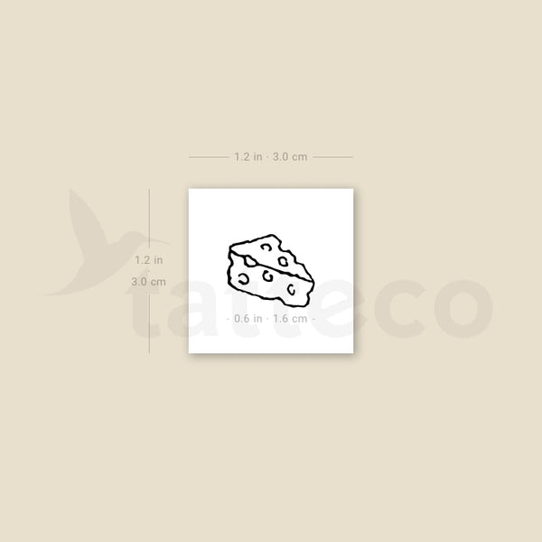 Minimalist Cheese Temporary Tattoo - Set of 3