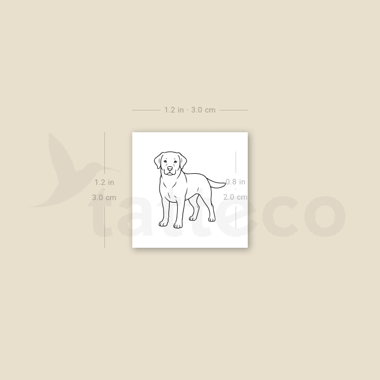 Fine Line Labrador Temporary Tattoo - Set of 3
