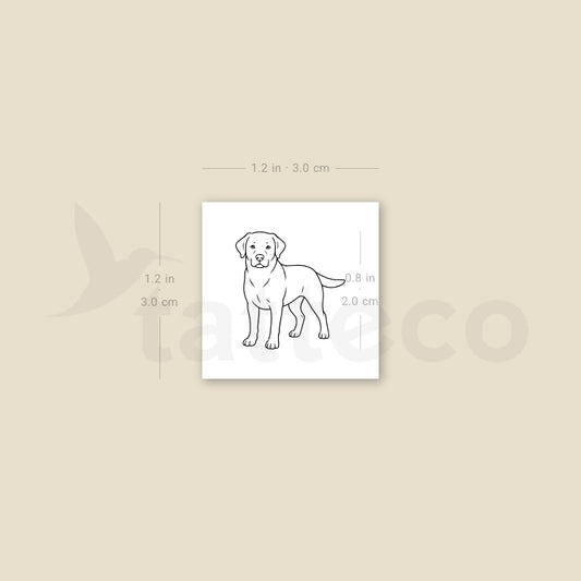 Fine Line Labrador Temporary Tattoo - Set of 3