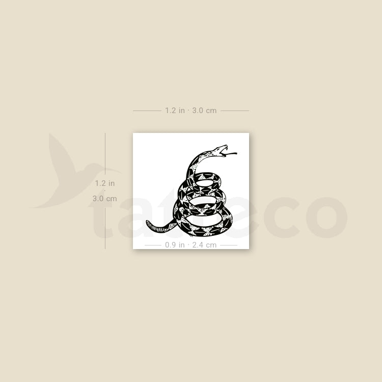 Gadsden Flag Rattlesnake Temporary Tattoo - Set of 3