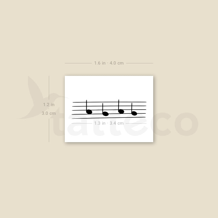 Lady Gaga Music Staff Temporary Tattoo - Set of 3