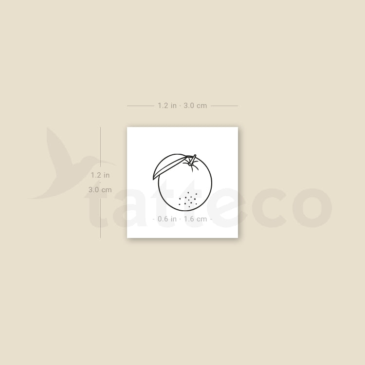 Orange Temporary Tattoo - Set of 3