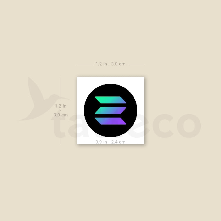 Solana Logotype Temporary Tattoo - Set of 3