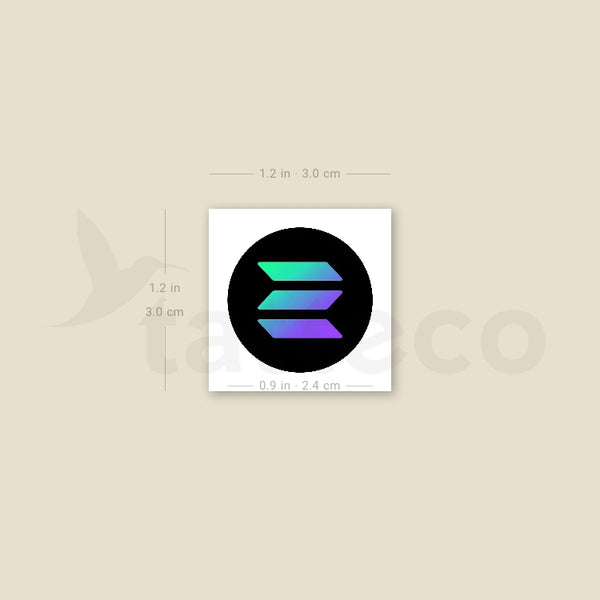Tatuaje temporal del logotipo de Solana (juego de 3)