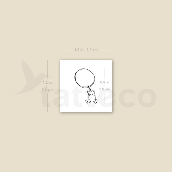 Classic Winnie-the-Pooh & Balloon Temporary Tattoo - Set of 3