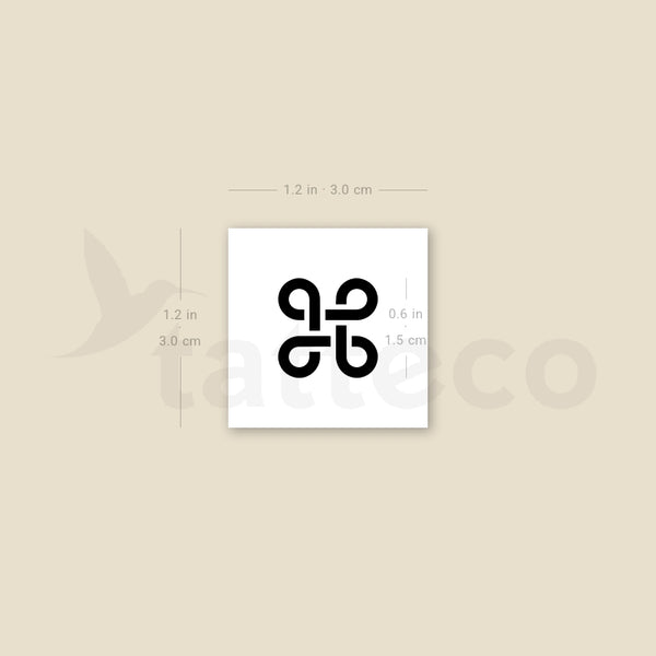 Little Bowen Knot Temporary Tattoo - Set of 3