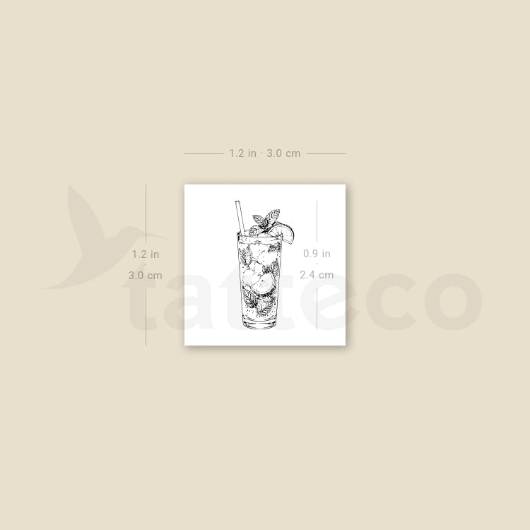 Mojito Temporary Tattoo - Set of 3