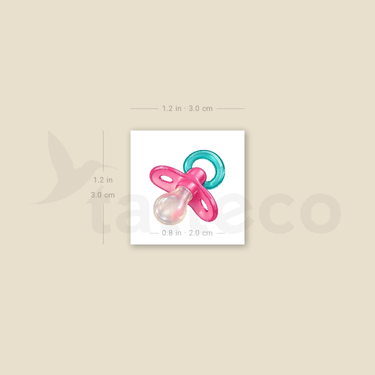 Realistic Baby Pacifier Temporary Tattoo - Set of 3
