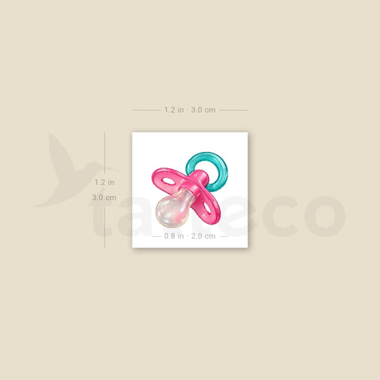 Realistic Baby Pacifier Temporary Tattoo - Set of 3