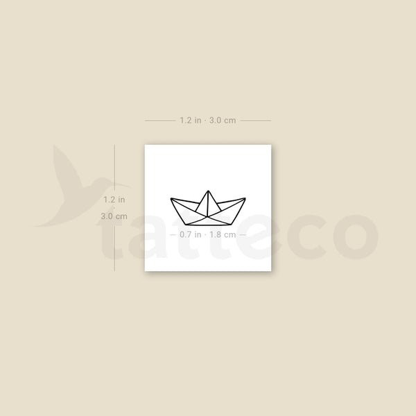 Small Paper Boat Temporary Tattoo - Set of 3
