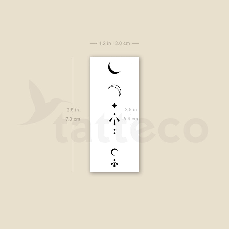Tatuaje temporal "Composición de dedos 3" - Juego de 3