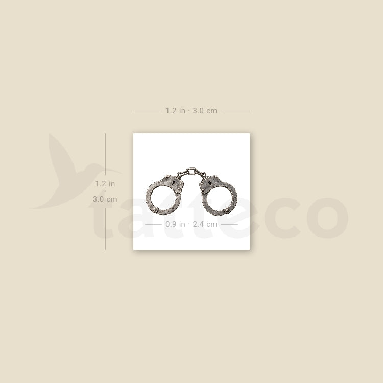 Handcuffs Temporary Tattoo - Set of 3
