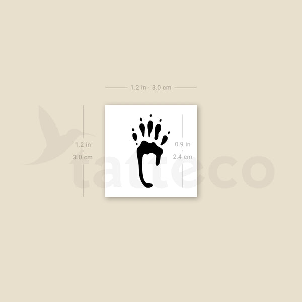 Squirrel Hind Paw Print Temporary Tattoo - Set of 3