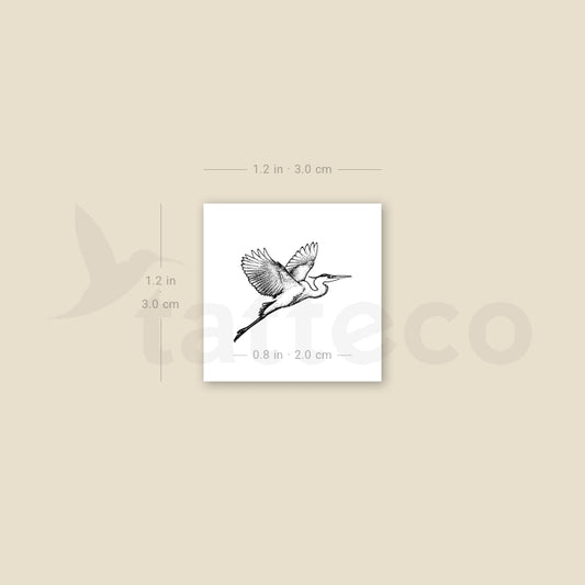 Flying Heron Temporary Tattoo - Set of 3