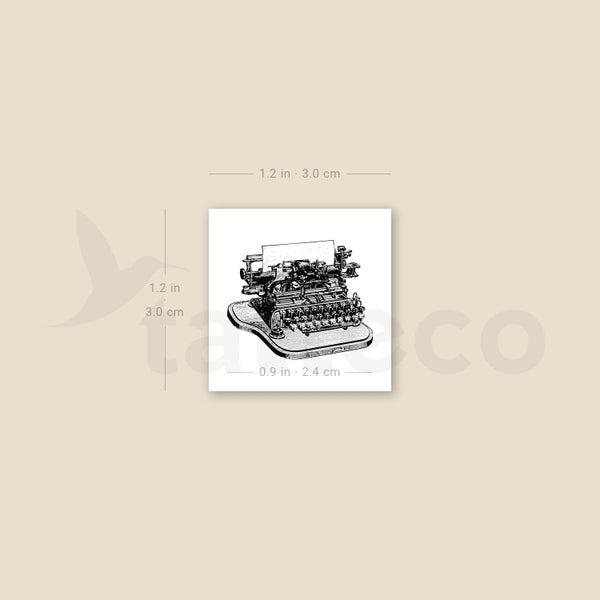 Typewriter Temporary Tattoo - Set of 3