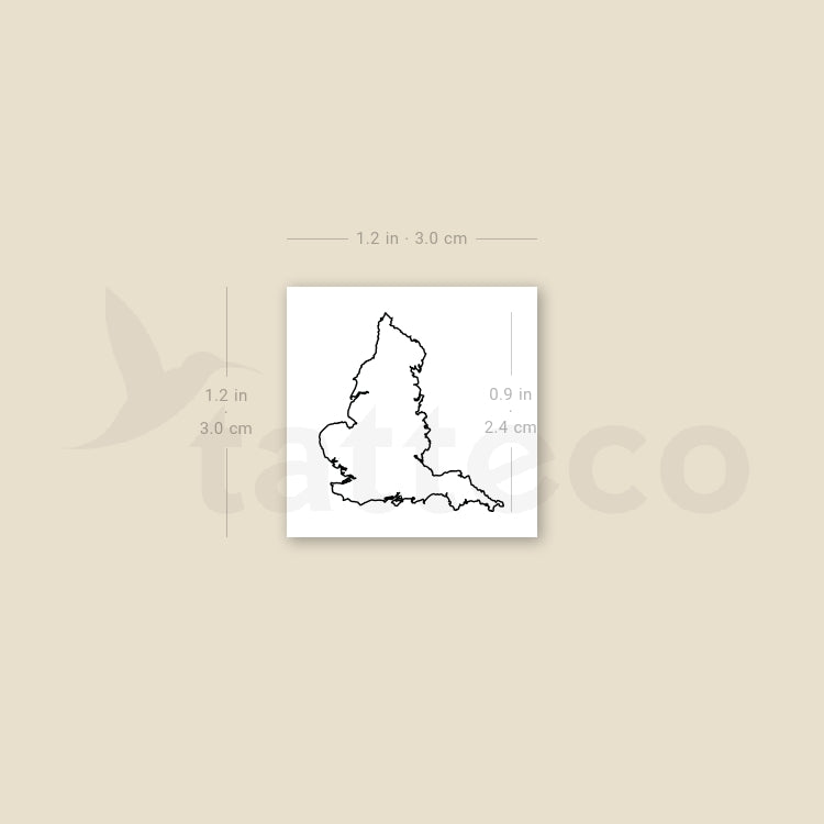 England Map Temporary Tattoo - Set of 3