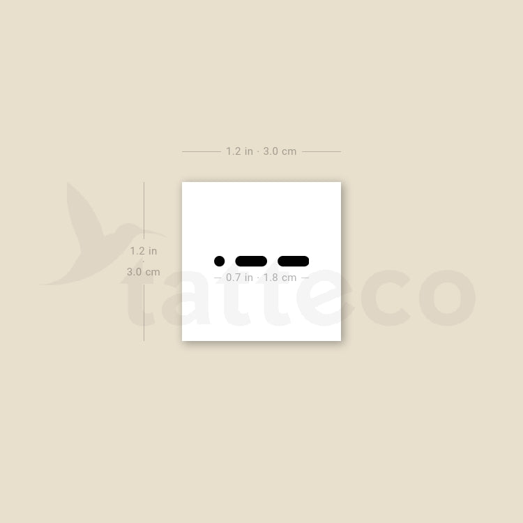 Morse Code G Temporary Tattoo - Set of 3