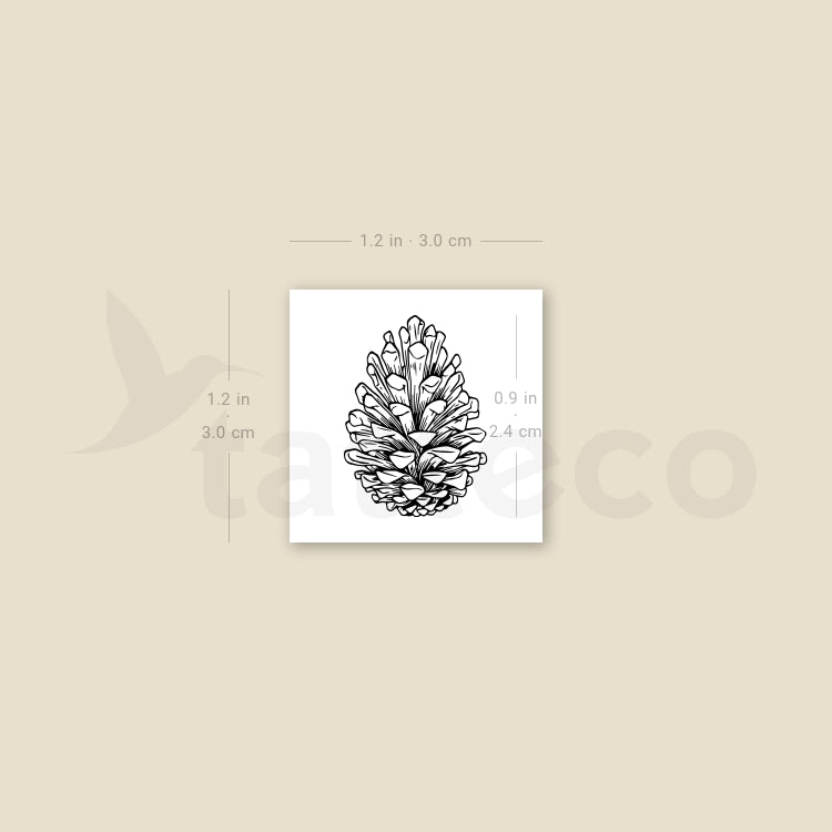 Conifer Cone Temporary Tattoo - Set of 3