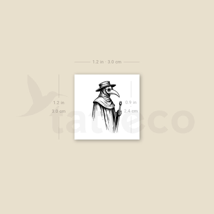 Plague Doctor Temporary Tattoo - Set of 3