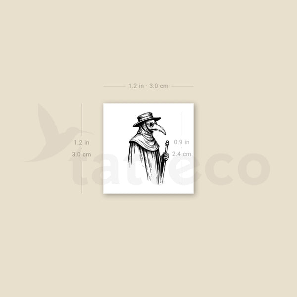 Plague Doctor Temporary Tattoo - Set of 3