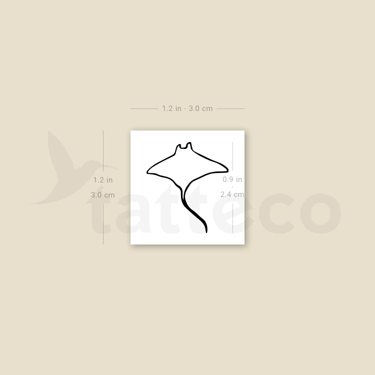 Small Manta Ray Temporary Tattoo - Set of 3