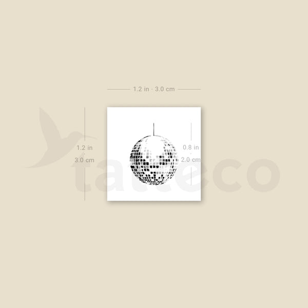 Small Disco Ball Temporary Tattoo - Set of 3