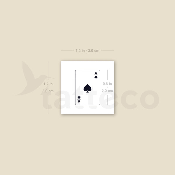 Ace Of Spades Card Temporary Tattoo - Set of 3