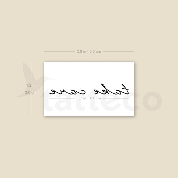 Take Care Temporary Tattoo - Set of 3