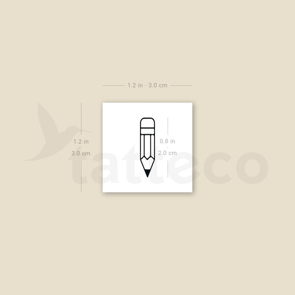 Tiny Pencil Temporary Tattoo - Set of 3