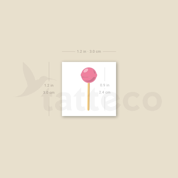 Pink Lollipop Temporary Tattoo - Set of 3