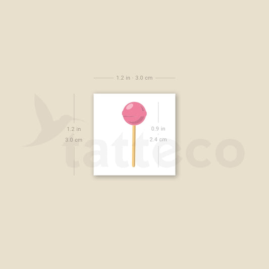 Pink Lollipop Temporary Tattoo - Set of 3