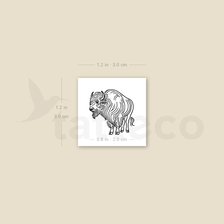 Bison Temporary Tattoo - Set of 3