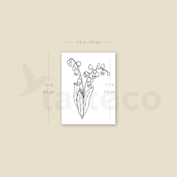 Small Lily Of The Valley Temporary Tattoo - Set of 3