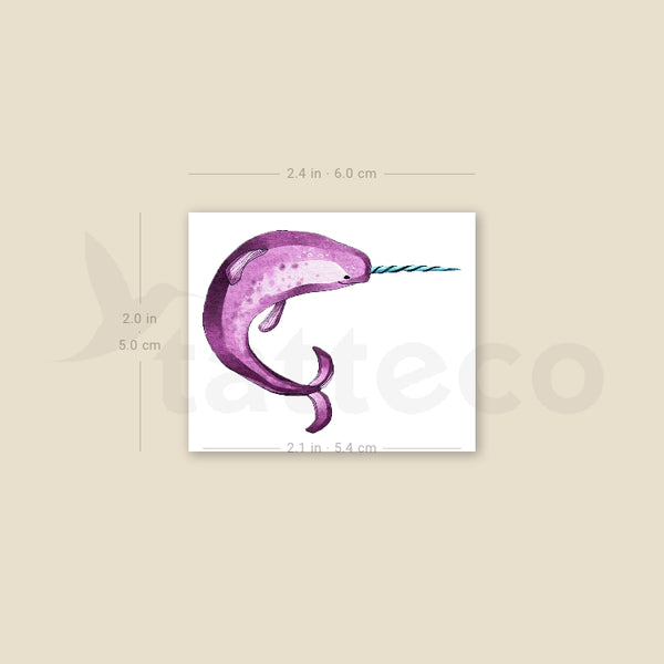 Narwhal By Ann Lilya Temporary Tattoo - Set of 3