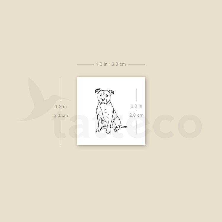 Little American Staffordshire Terrier Temporary Tattoo - Set of 3