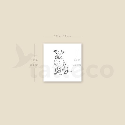 Little American Staffordshire Terrier Temporary Tattoo - Set of 3