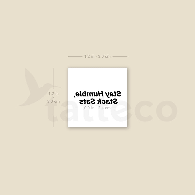 Stay Humble, Stack Sats Temporary Tattoo - Set of 3 – Tatteco