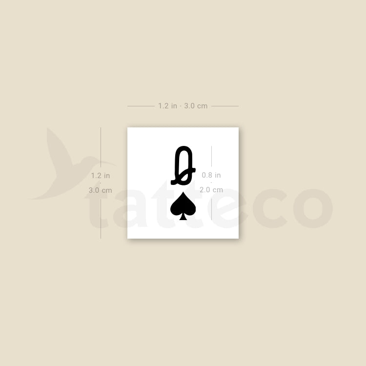 Queen Of Spades Temporary Tattoo - Set of 3