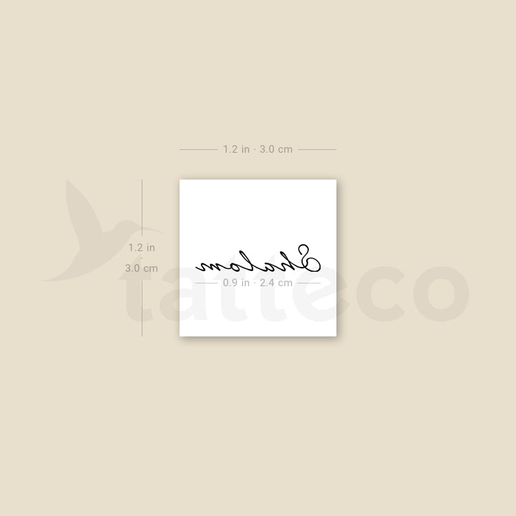 Handwritten Shalom Temporary Tattoo - Set of 3
